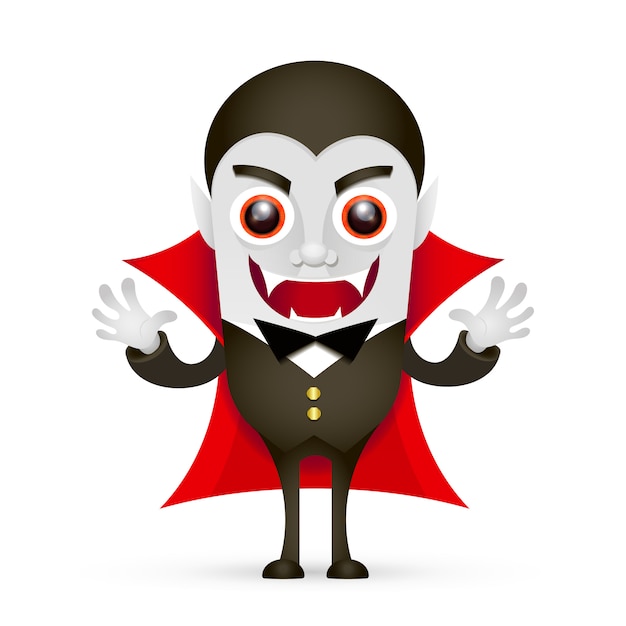 Vampire or Dracula on white background