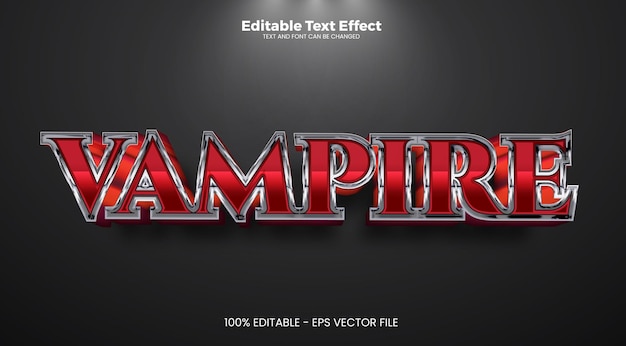 Vector vampire editable text effect in modern trend style