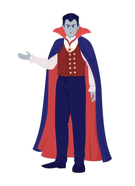 Vampire semi flat color vector character