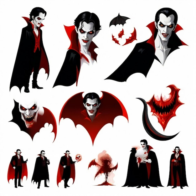 Vector vampire vector set white back