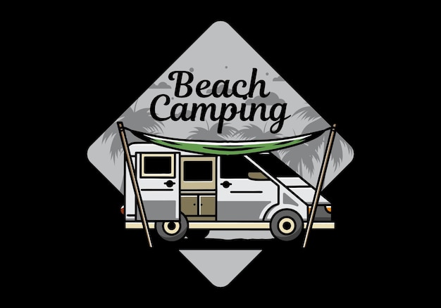 Van camper and flysheet illustration design