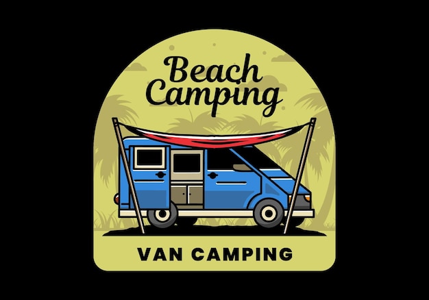 Van camper and flysheet illustration design