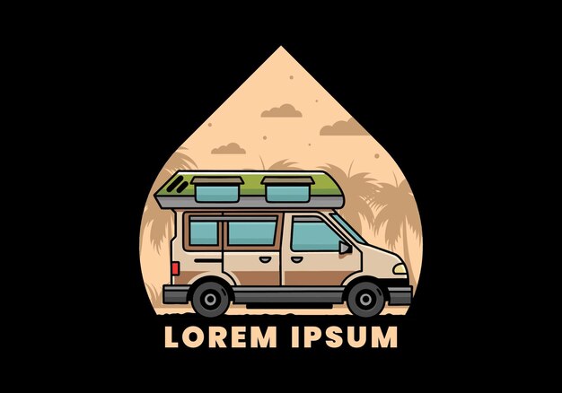 Van camper illustration badge design