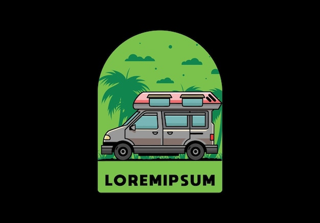 Van camper illustration badge design