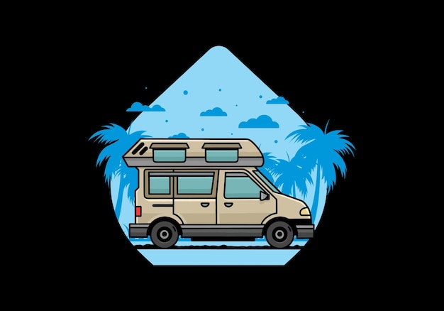 Van camper illustration badge design