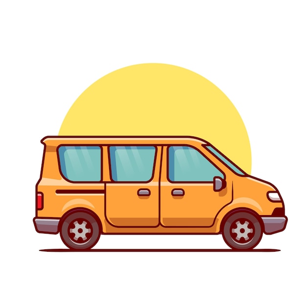 Van Car Cartoon. Vehicle Transportation Isolated