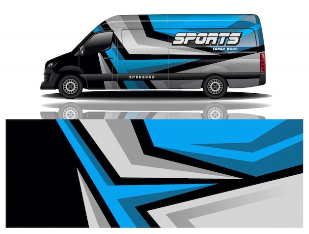 van car decal wrap design vector