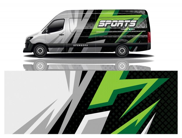 van car decal wrap design vector