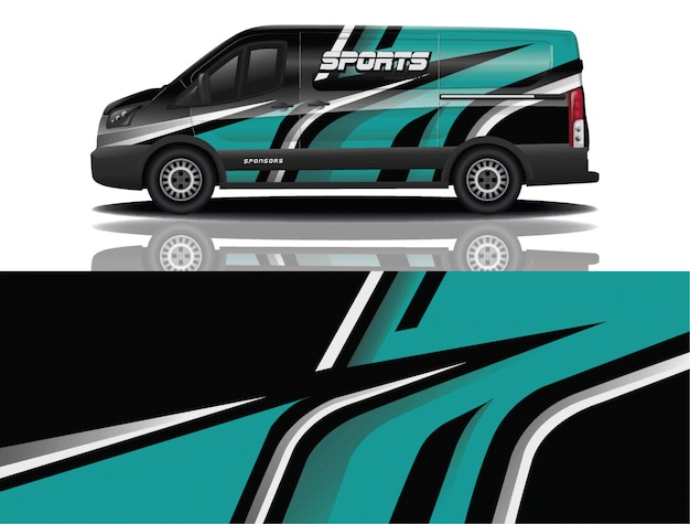 van car decal wrap design