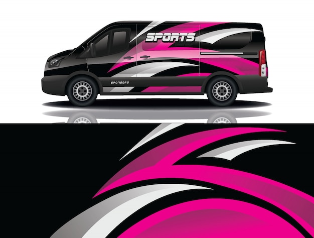 van car decal wrap illustration