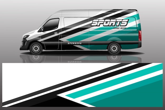 Van car decal wrap illustration