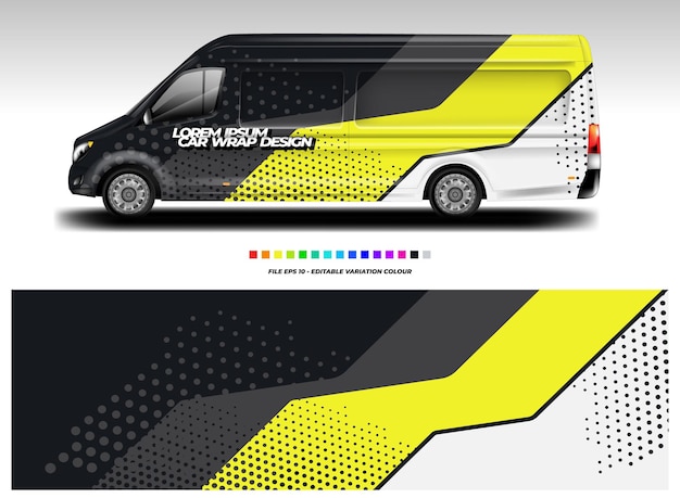 Van Car Wrap Design Vector