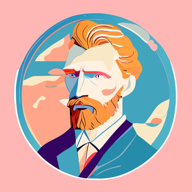 van gogh vector illustration flat