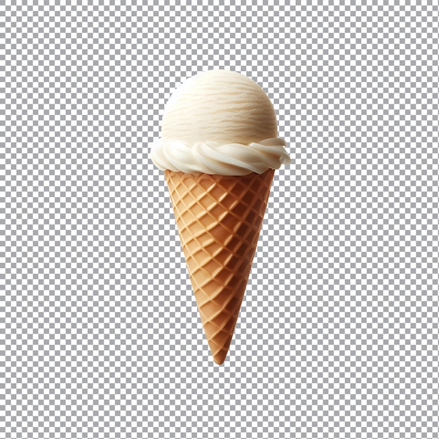 Vector vanila cone icecream on a transparent background