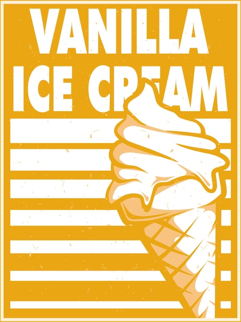 Vanilla ice cream poster design