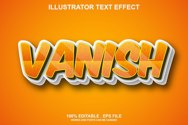 vanish text effect editable