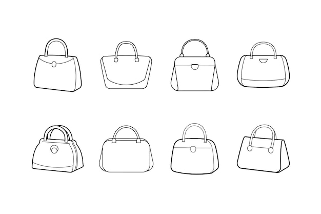 Vanity Bag vector illustration and line art