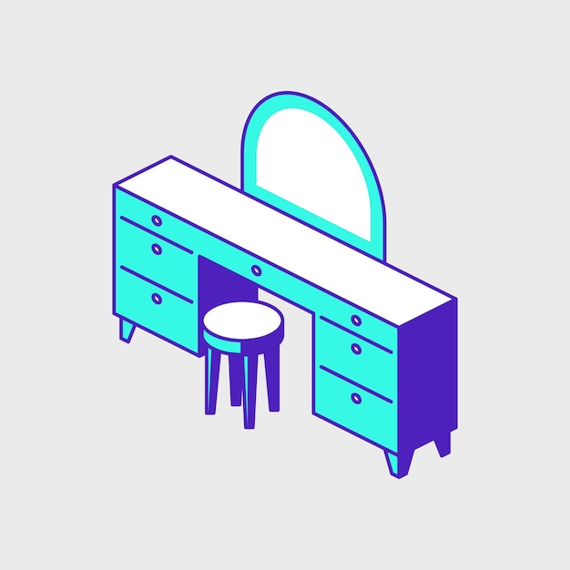 Vanity isometric vector icon illustration