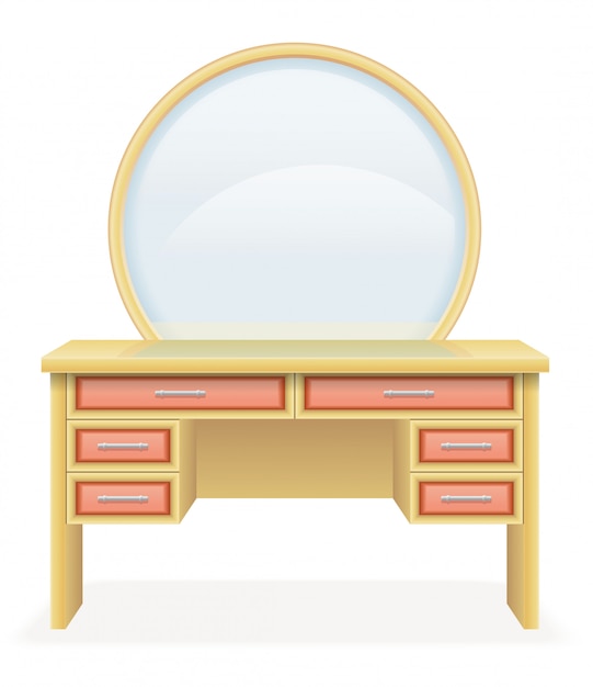 Vanity table modern furniture vector illustration