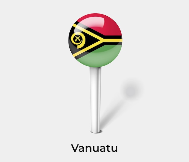 Vanuatu push pin for map vector illustration