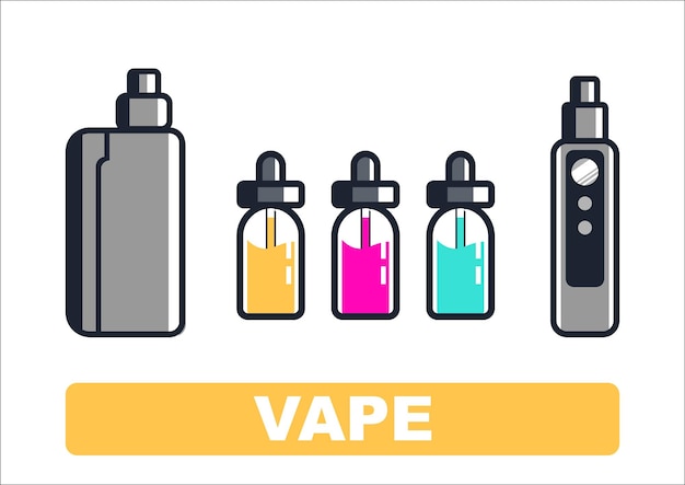 vape design illustration and a liquid