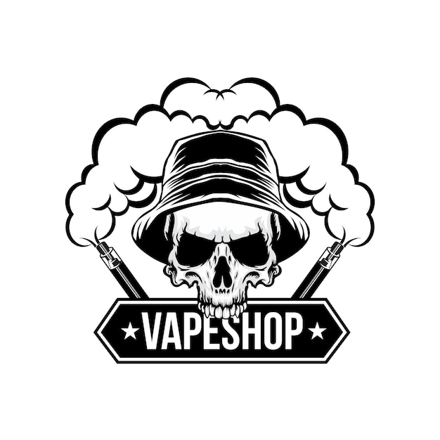 Vector vape logo for vapour shop design