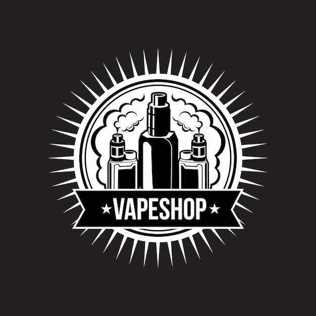 Vector vape logo for vapour shop design