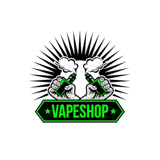 Vape shop logo design template for vapor shop