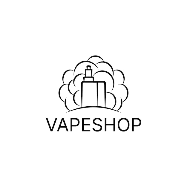 Vape shop logo template vector