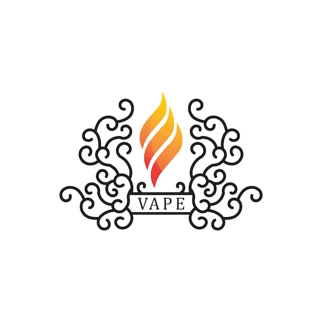 Vape and vapor logo icon smoke vector and set design for vapers vaping device and lifestyle modern smoking