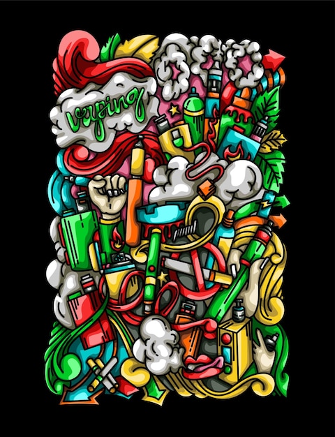 Vaping Doodle Illustration