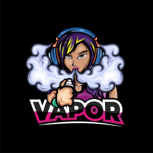 Vapor girl vector and illustration design