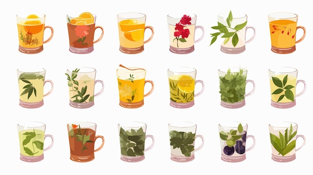 Vector varieties of herbal tea green and black tea types