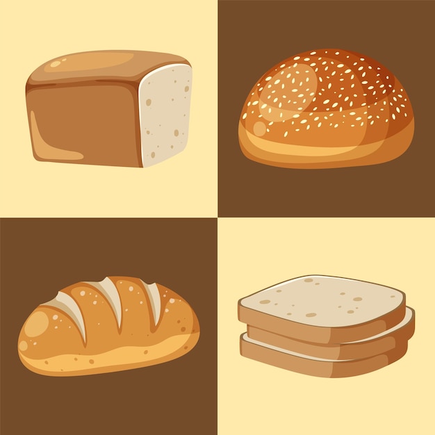 Vector variety of bread illustrations