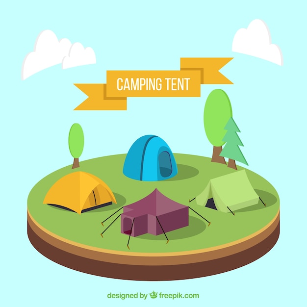 Variety of colored camping tent