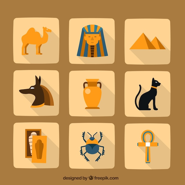 Variety of egyptian elements