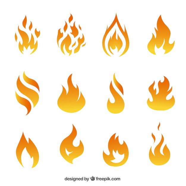 Vector variety of fire flames