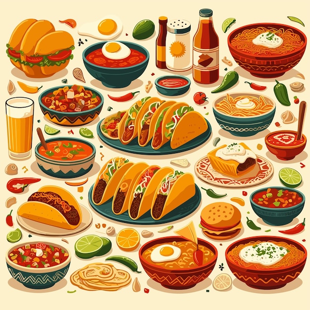 a variety of food including a variety of different foods