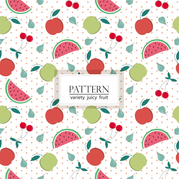 Variety juicy fruit seamless pattern