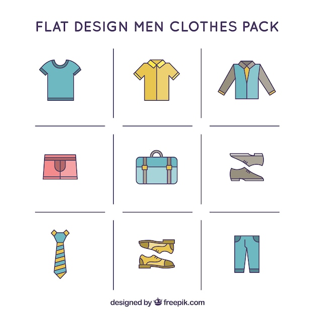 Variety of men's clothing icons