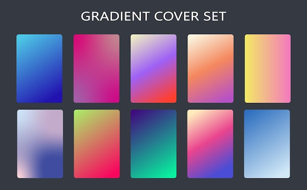 variety Multiple Colorful gradient background cover page posters and brochure sets