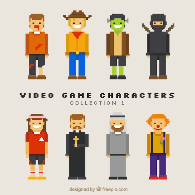 Variety of video game characters