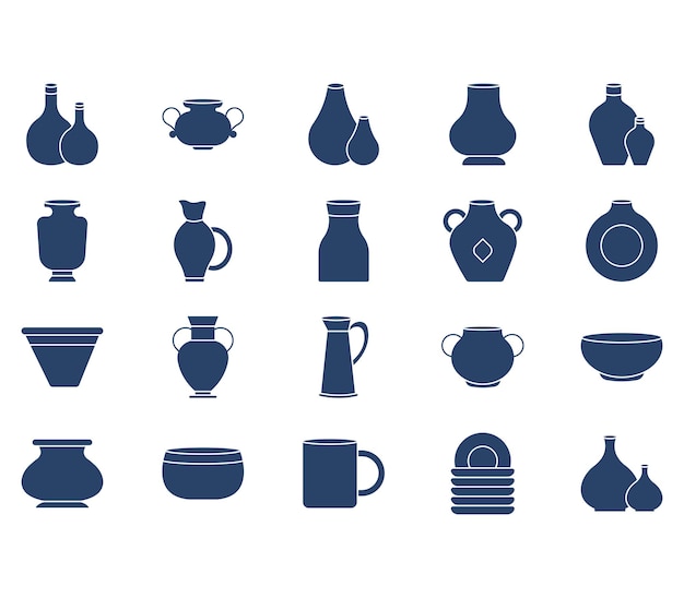 variety of water Pot illustration set