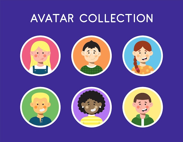 Vector various of avatar collection flat design