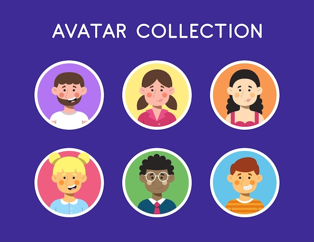 Vector various of avatar collection flat design