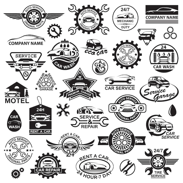 various car service icons