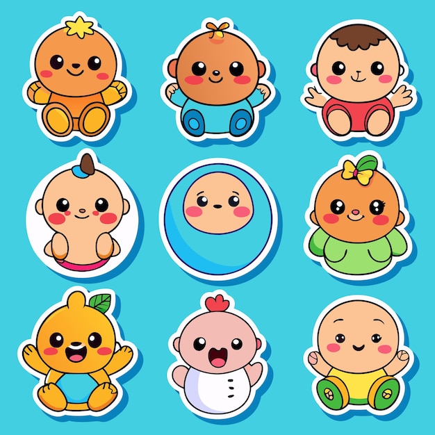 various cute stickers