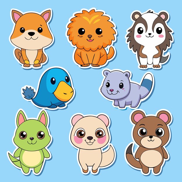 Vector various cute stickers