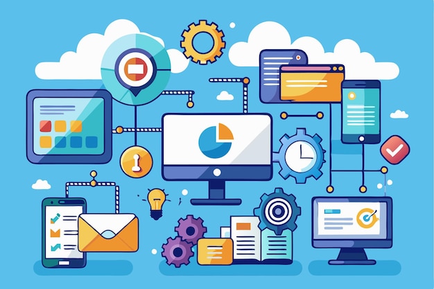 Various innovative devices illustrate workflow control concepts within a creative digital environment Innovative devices for workflow control