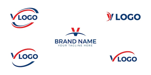 Various letter V logo designs